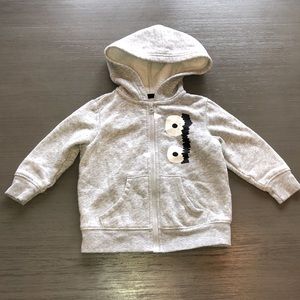 Okie Doki Monster zip up sweatshirt size 12M EUC